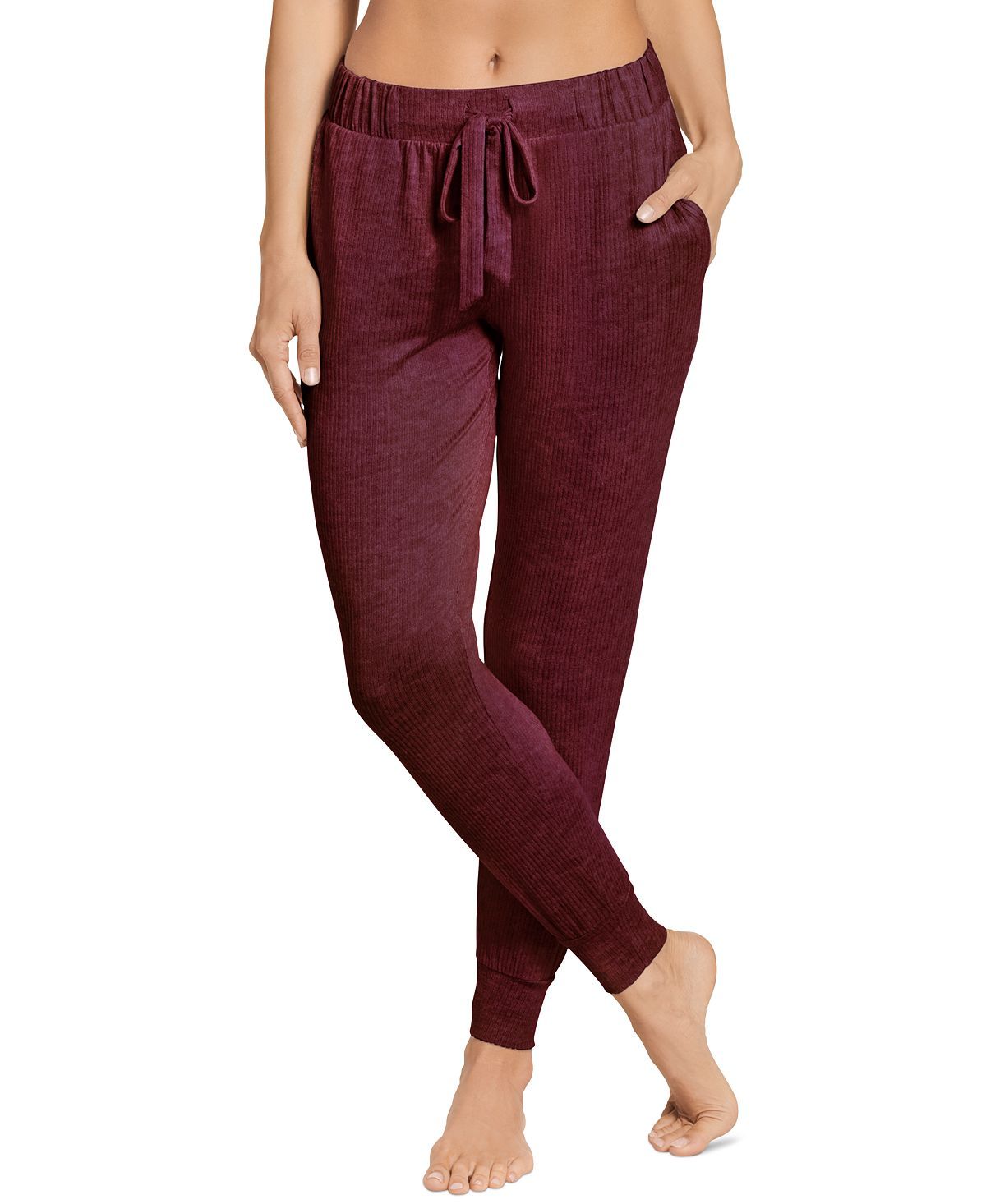 Jockey Luxe Lounge Ribbed Sleepwear Jogger Pants Crushed Cranberry