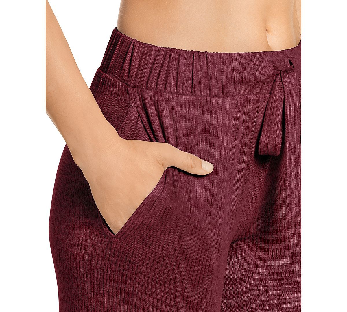 Jockey Luxe Lounge Ribbed Sleepwear Jogger Pants Crushed Cranberry