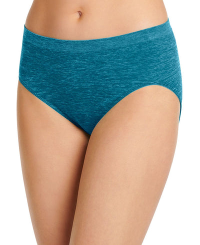 Jockey Smooth And Shine Seamfree Heathered Hi Cut Underwear 2188 Available In Extended Sizes Really Teal