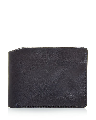 John Varvatos Star Usa Bushwick Leather Bi-fold Wallet Navy