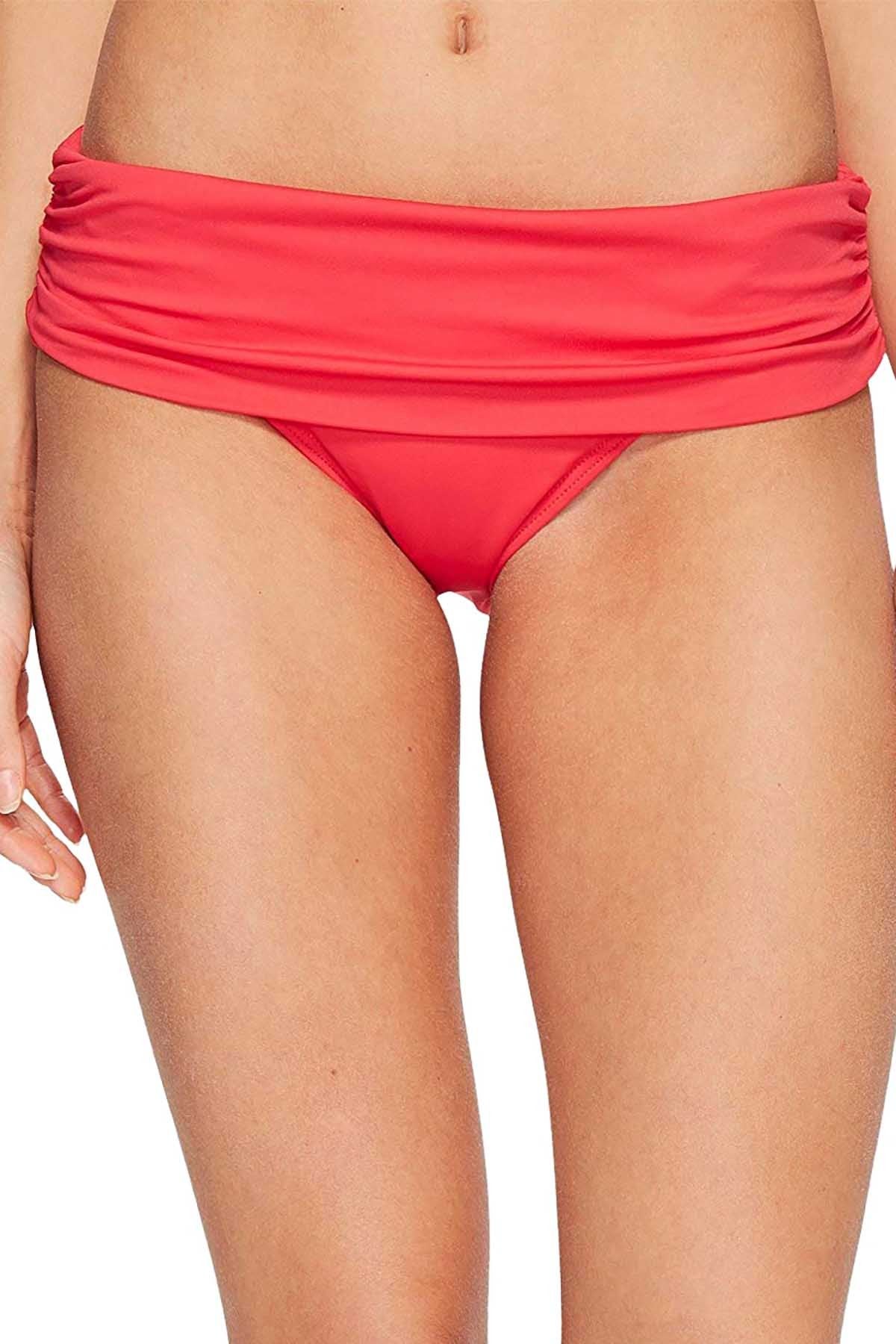 Lauren Ralph Lauren Beach Club Solids Wide Banded Hipster Bottom in Raspberry