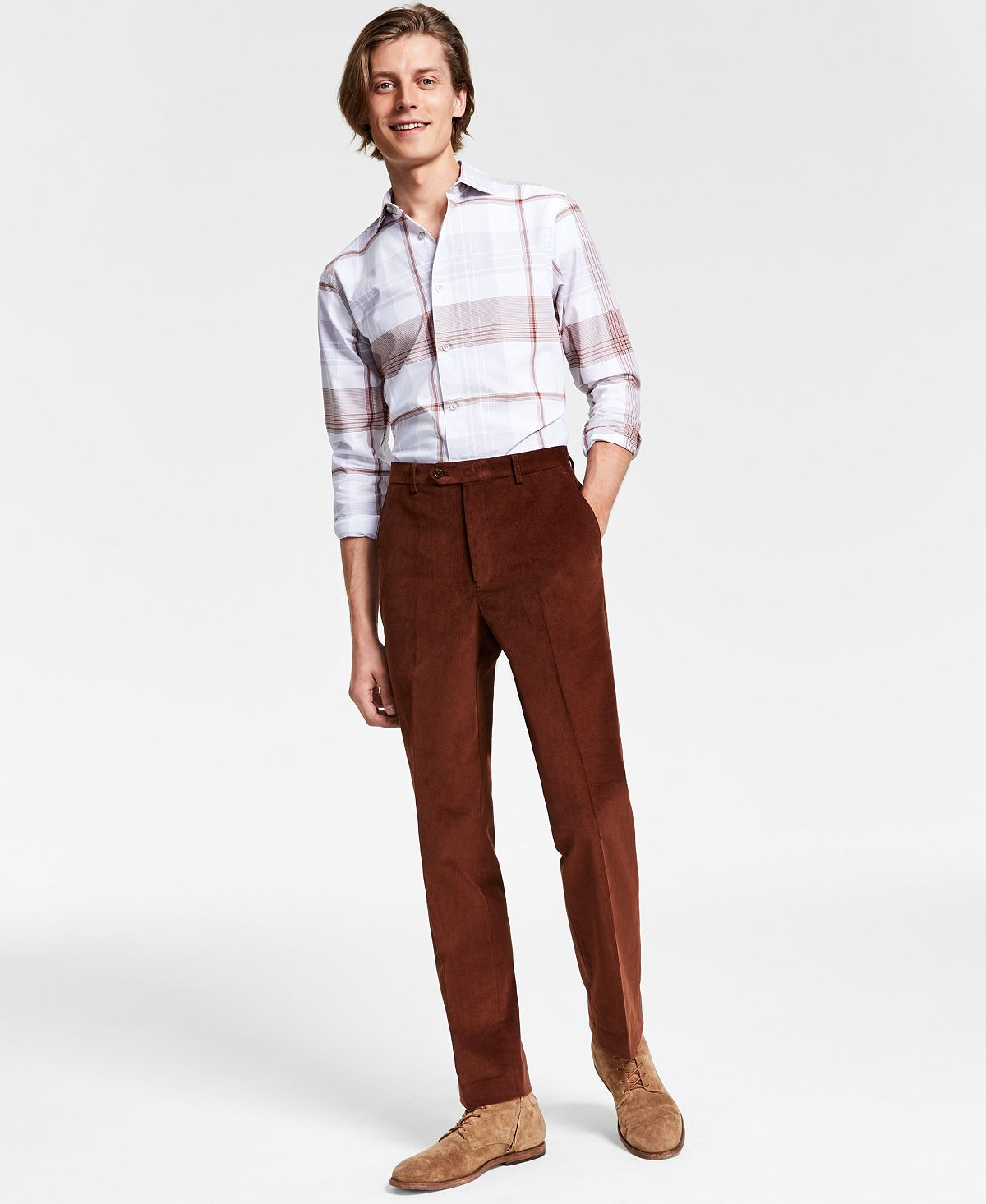 Lauren Ralph Lauren Classic-fit Stretch Corduroy Performance Pants Vicuna