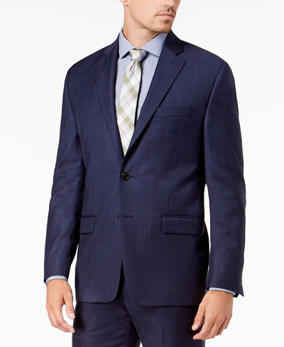 Lauren Ralph Lauren Classic-fit Ultraflex Stretch Blue Check Suit Jacket Blue