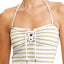 Lauren Ralph Lauren Metallic Stripe Lace Up Bikini Top in White/Gold