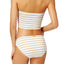 Lauren Ralph Lauren Metallic Stripe Lace Up Bikini Top in White/Gold