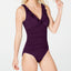 Lauren Ralph Lauren Tummy-control Underwire Ruffled One-piece Swimsuit Eggplant