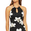 Lauren Ralph Lauren Villa Floral Keyhole Halter Tankini Top Black/White