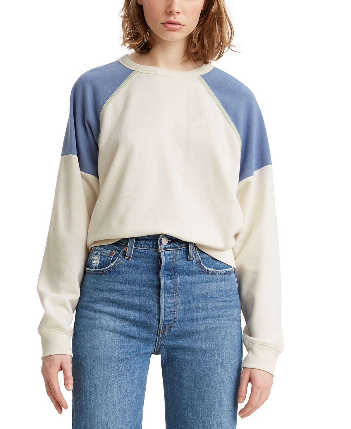 Levi's wo Colorblocked Sweatshirt Linear Logo Cb Everyday Crew Colony Blue