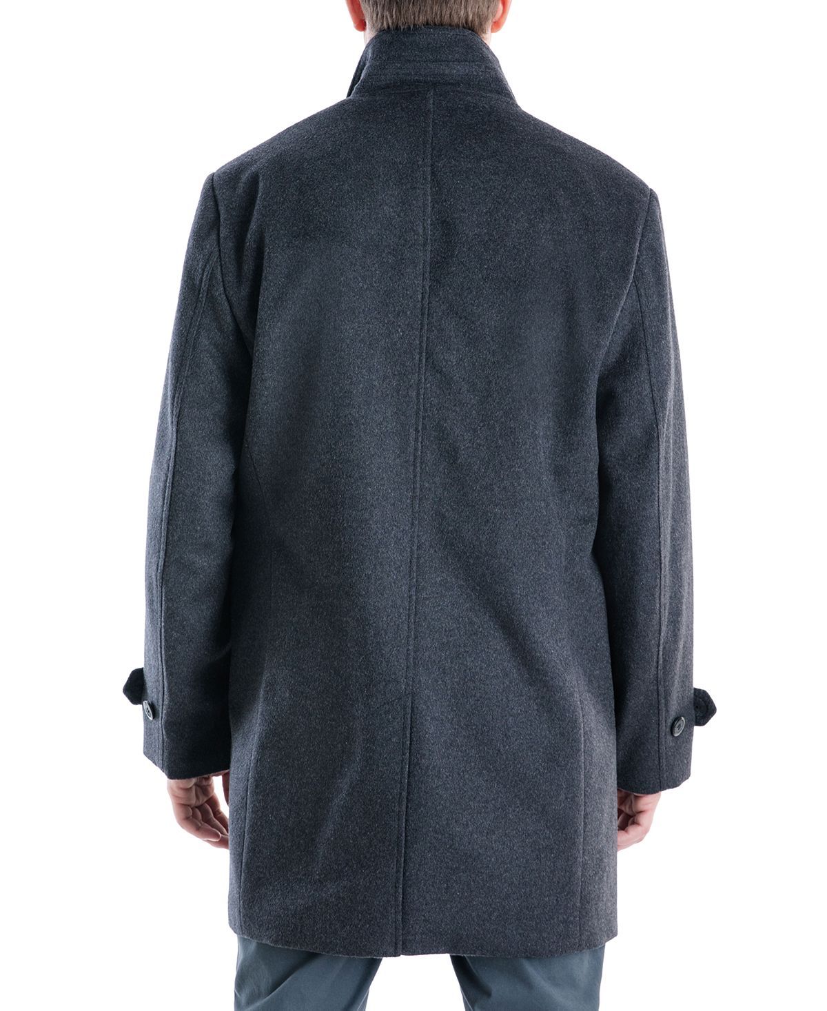 London Fog Clark Classic-fit Overcoat Charcoal