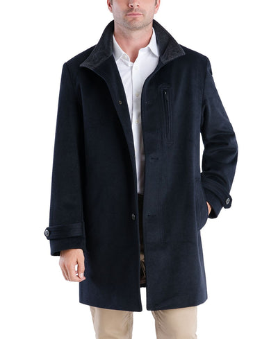 London Fog Clark Classic-fit Overcoat Navy