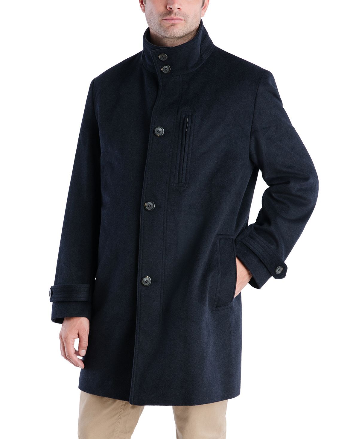 London Fog Clark Classic-fit Overcoat Navy