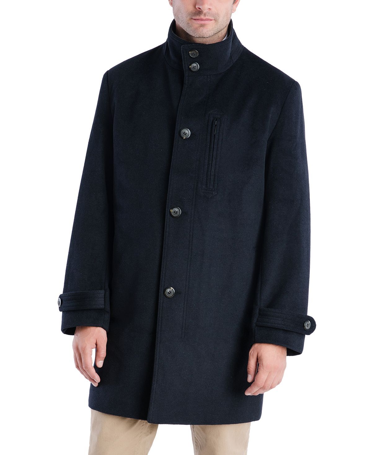 London Fog Clark Classic-fit Overcoat Navy