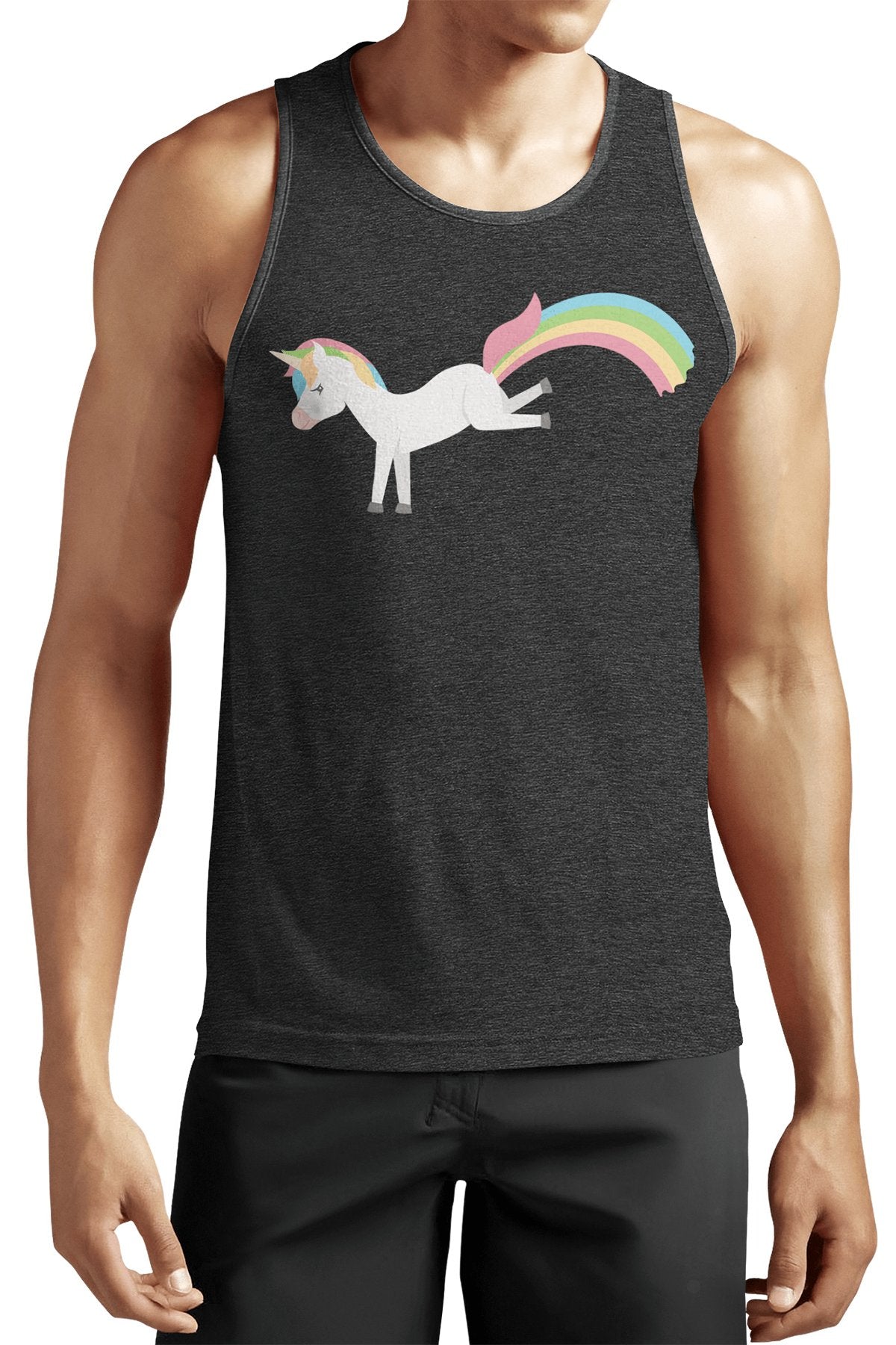 LowTee Rainbow Factory Unicorn Graphic Tank