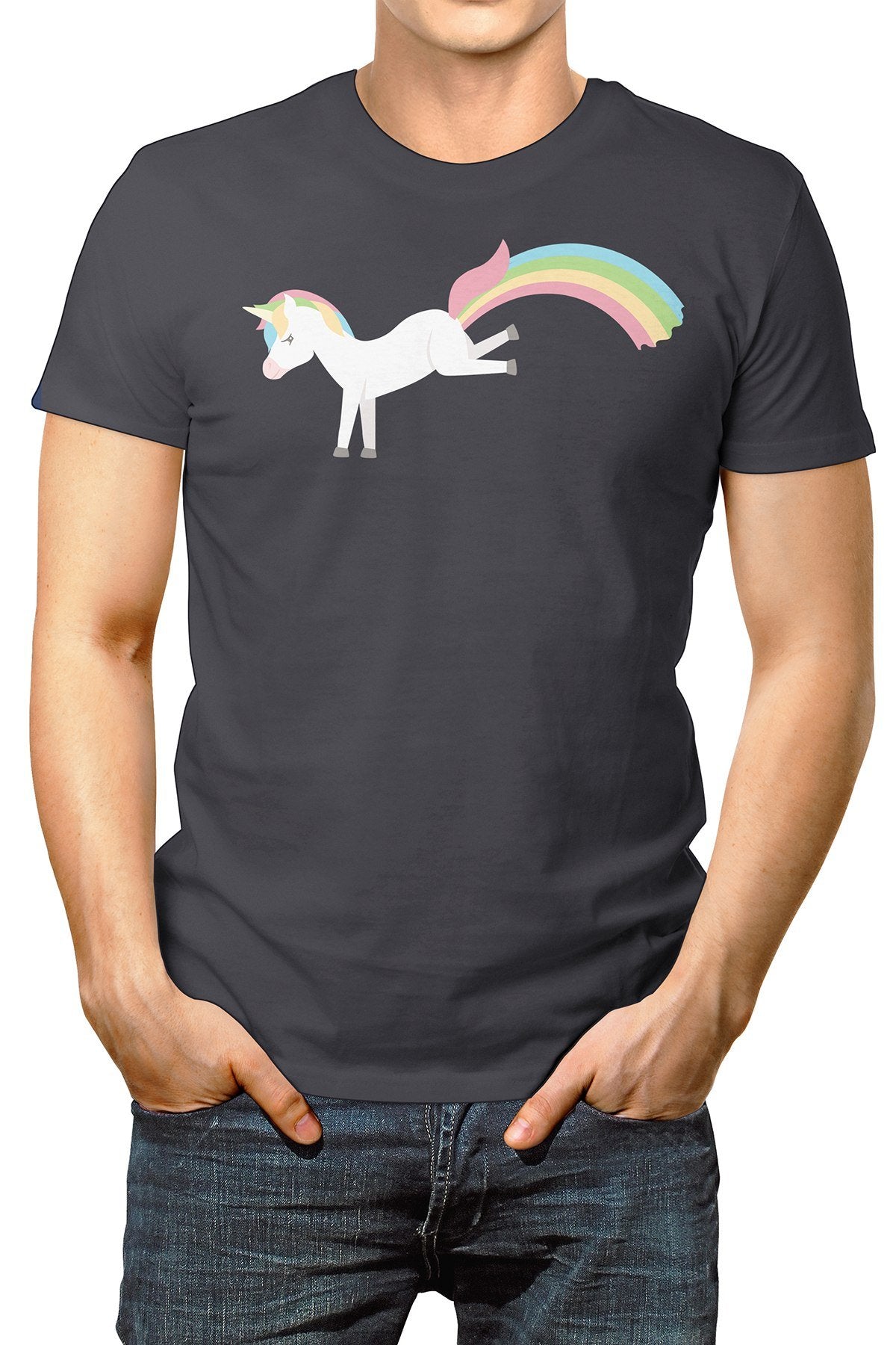 LowTee Rainbow Factory Unicorn Graphic Tee