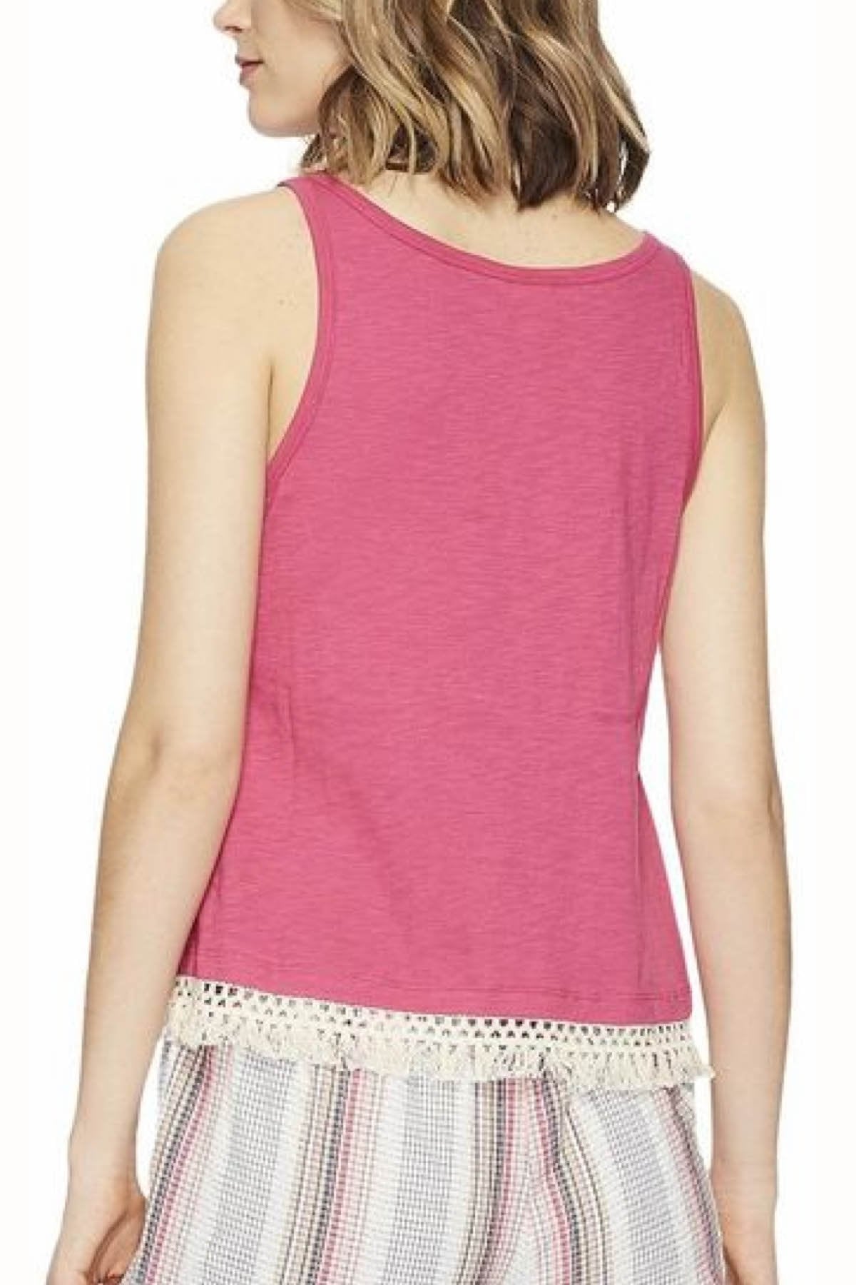 Lucky Brand Pink Cotton Fringe Lounge Tank