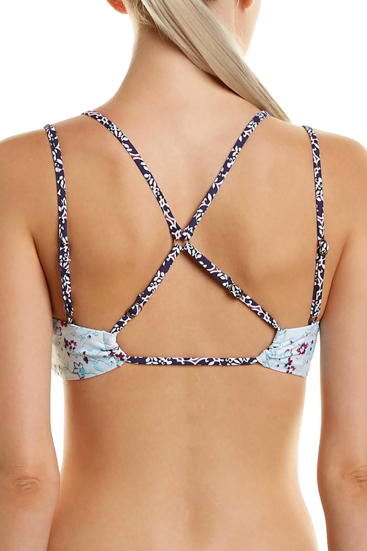 Lucky Brand Tile to Bloom Bralette Bikini Top in Navy Floral