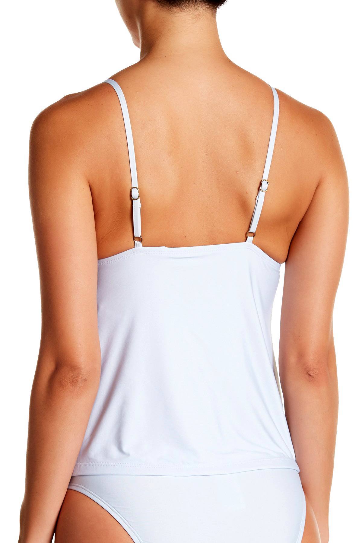 Lucky Brand Zen Garden V Neck Tankini Top in Blue Mist