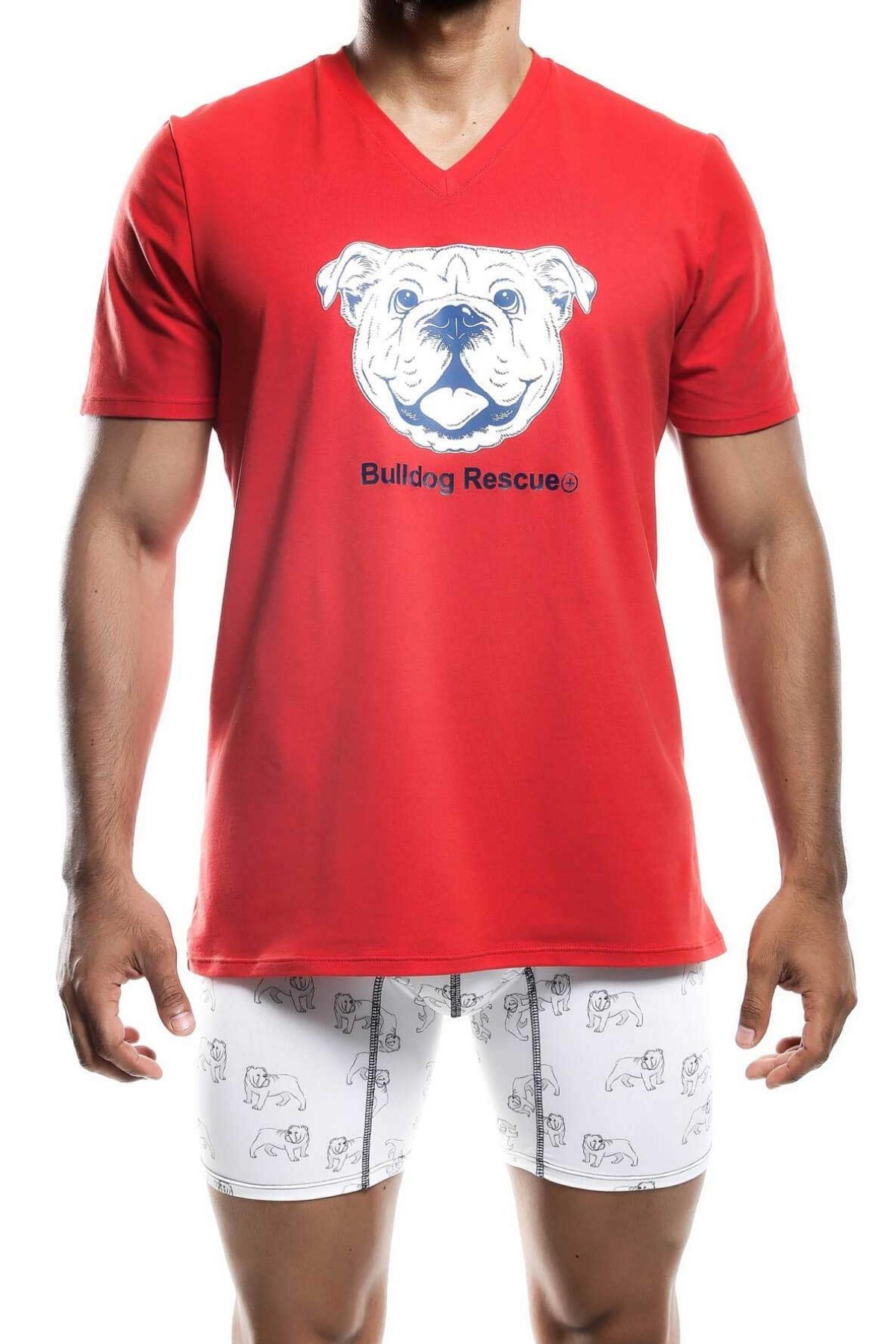 Male Basics Red Bull Dog Mens V-Neck