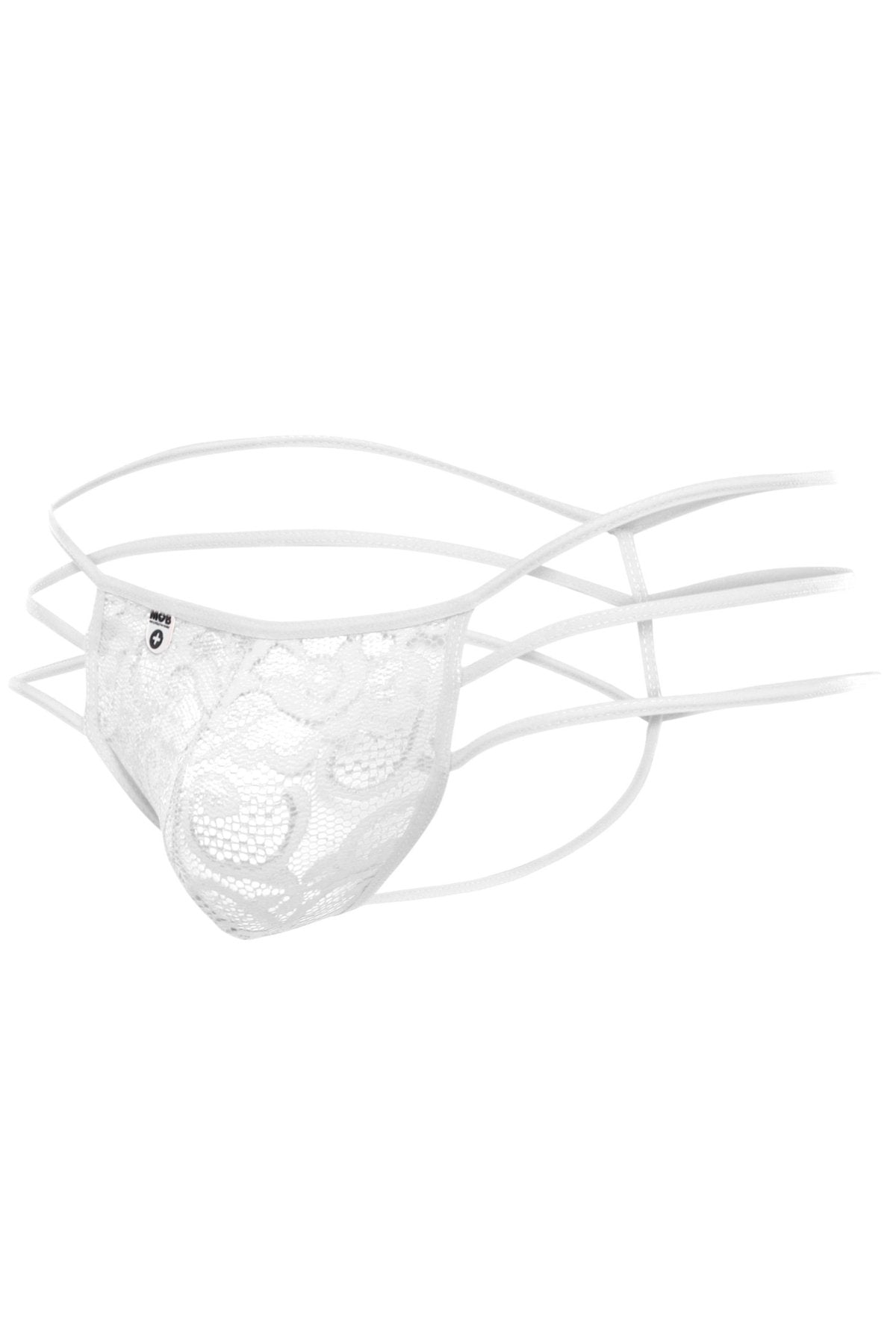 Male Basics White Triple Lace String Thong