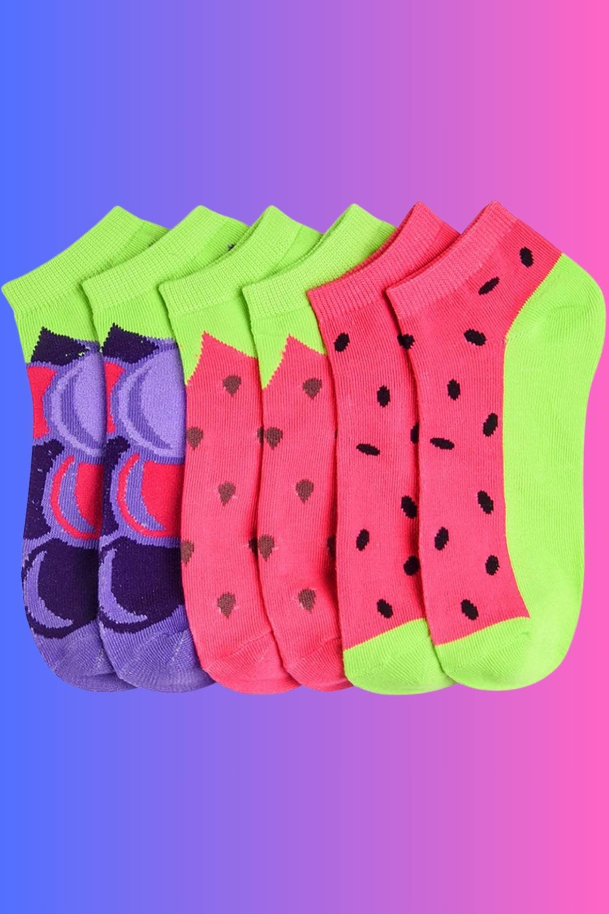 Mamia Fresh Fruit Print Low Cut Sock 3-Pack