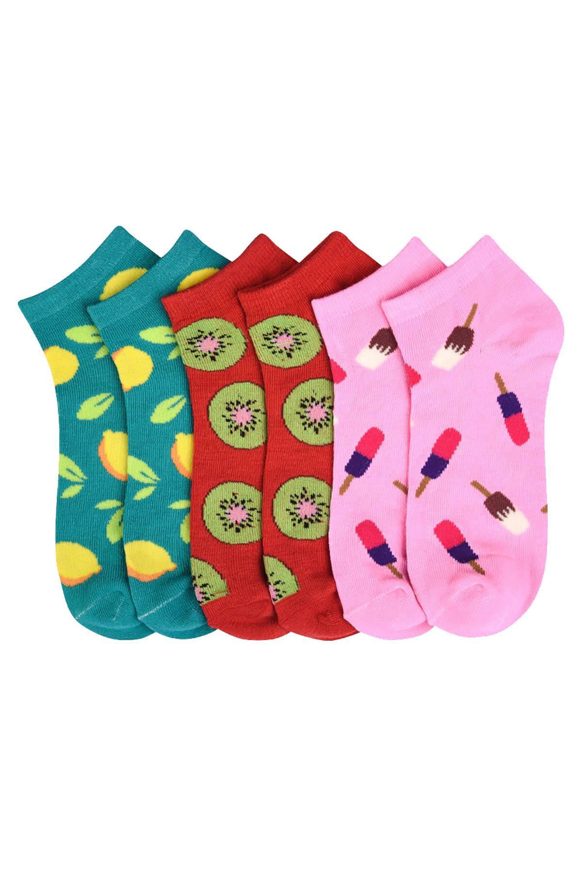 Mamia Refreshing Print Low Cut Sock 3-Pack