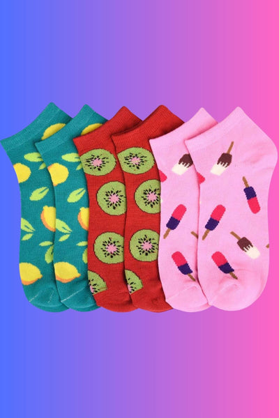 Mamia Refreshing Print Low Cut Sock 3-Pack