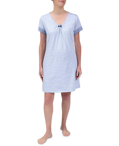 Miss Elaine Cotton Striped Nightgown Blue Stripe