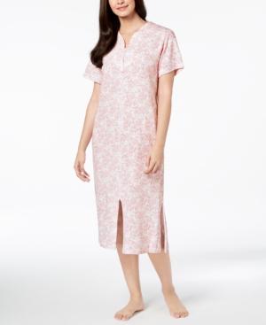 Miss Elaine Knit Paisley-Print Robe