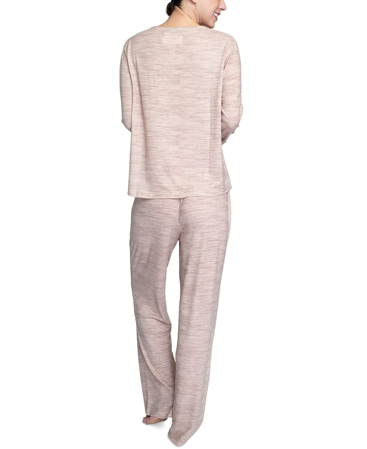 Muk Luks Butter-knit V-neck & Flare-leg Pants Lounge Set Mauve