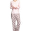 Muk Luks Butter-knit V-neck & Flare-leg Pants Lounge Set Pink Plaid