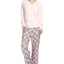 Muk Luks Butter-knit V-neck & Flare-leg Pants Lounge Set Pink Plaid