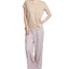 Muk Luks Knit Pajama Set Beige/pnk