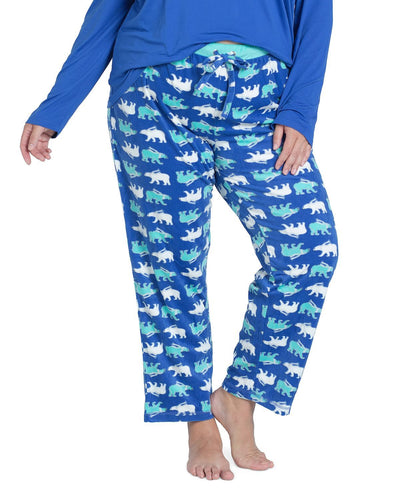 Muk Luks Plus Stretch-fleece Pajama Pants Polarbear