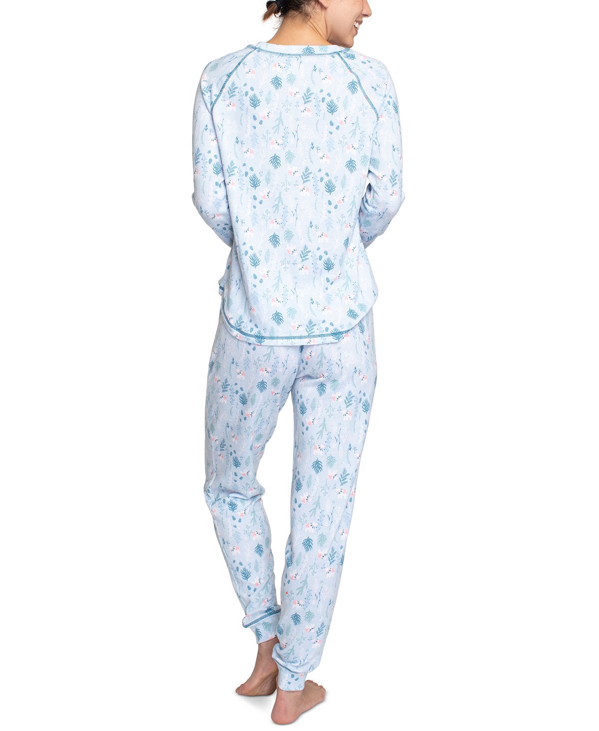 Muk Luks Printed Hacci Pajamas & Sleep Mask Set Bear