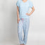 Muk Luks T-shirt & Printed Pants Pajama Set Blue And Sunglasses