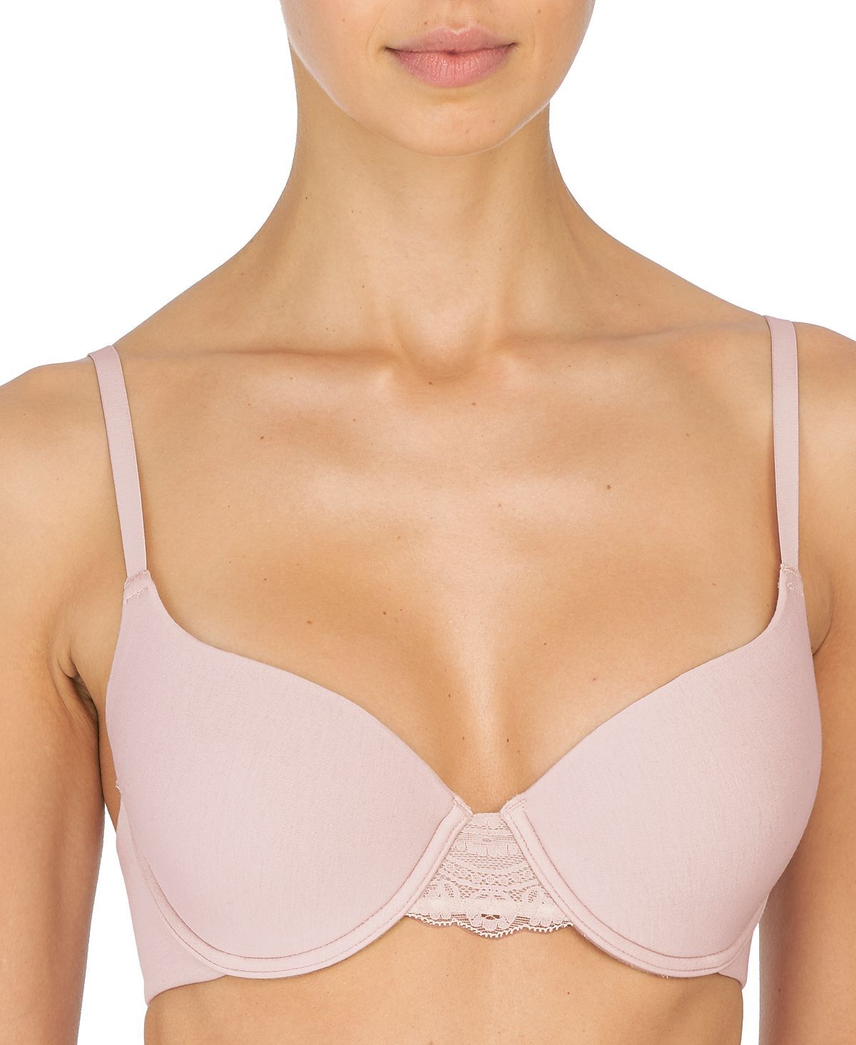 Natori Wo Calm Cotton Convertible Contour Underwire Bra 731242 Rose Beige / Cashmere