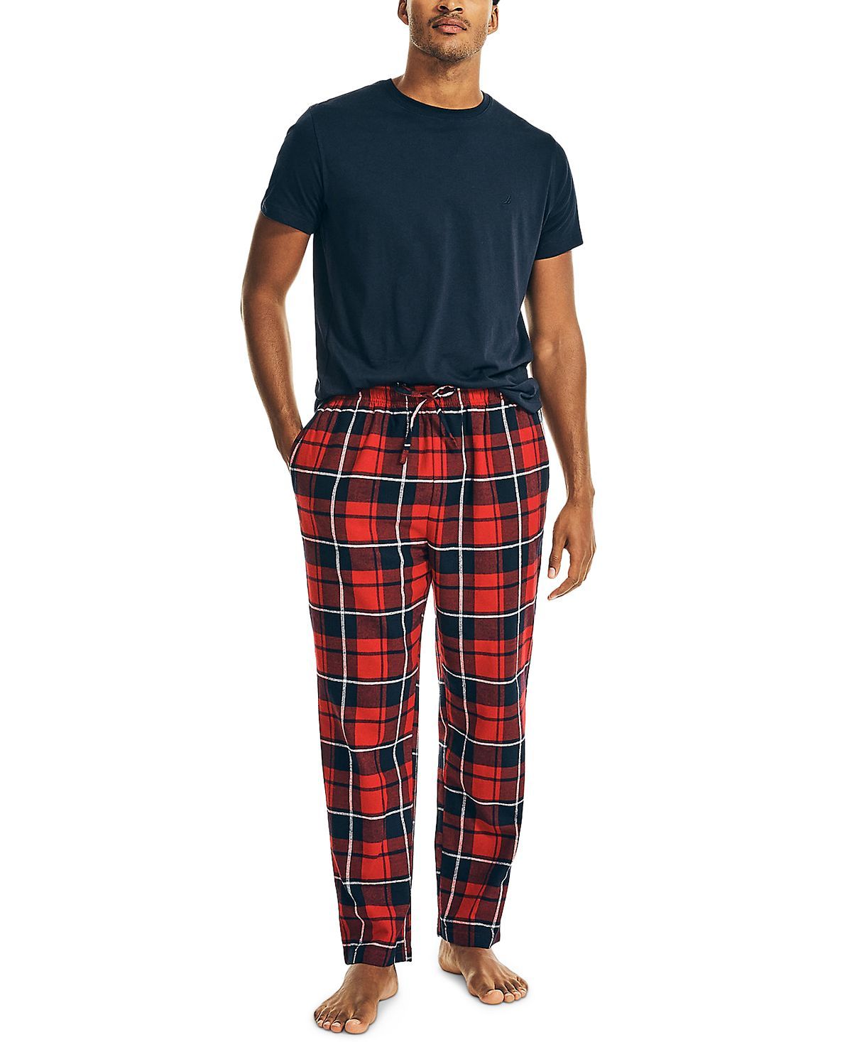 Nautica Flannel Pajama Set Deep Anchor Heather