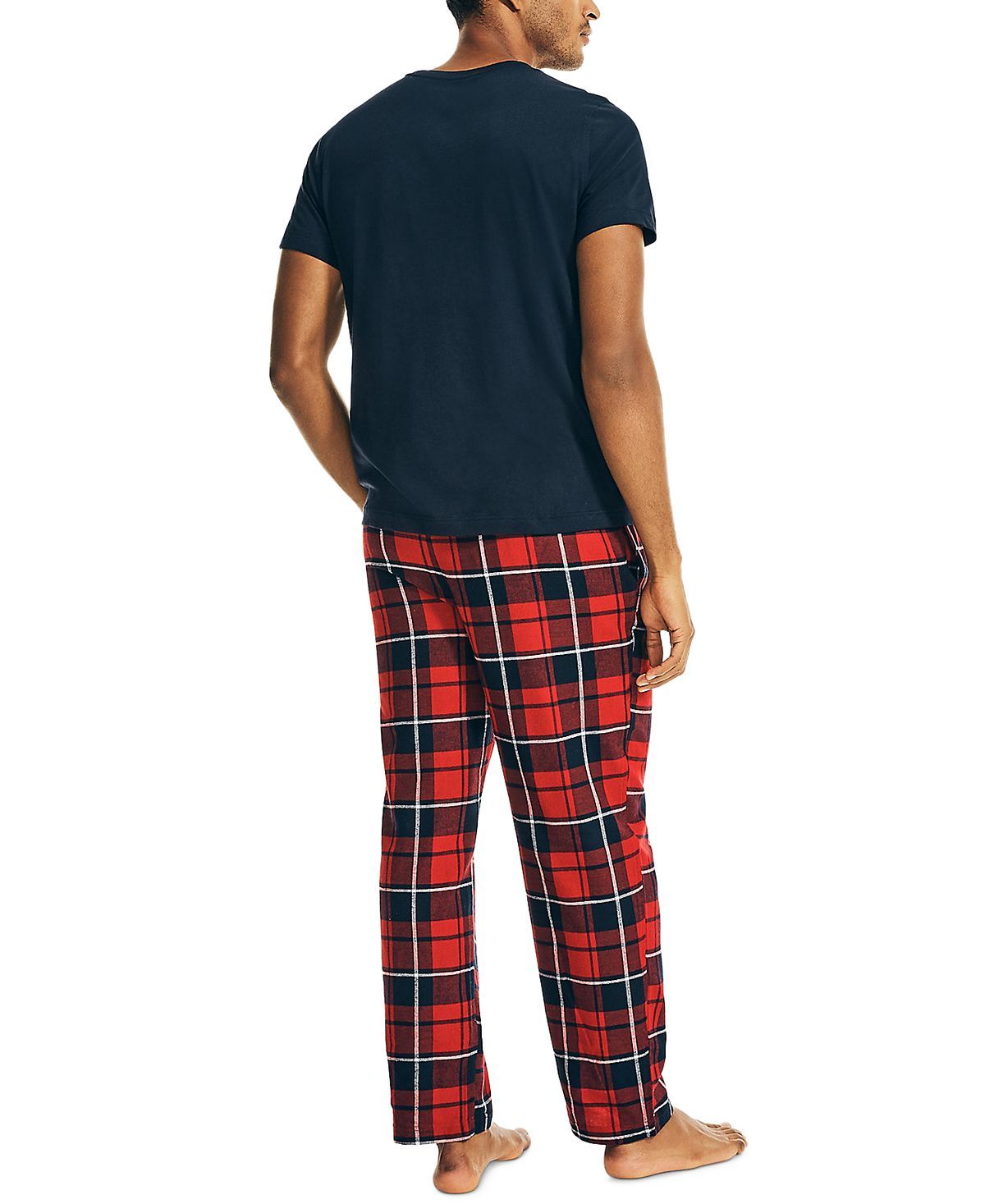 Nautica Flannel Pajama Set Deep Anchor Heather