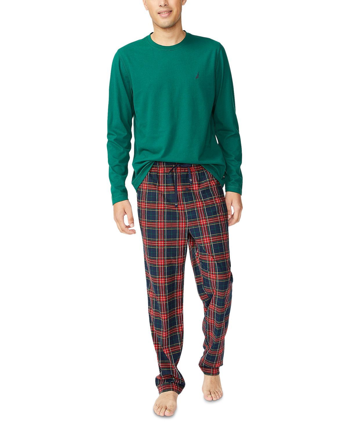 Nautica Fleece Sleep Pants Navy/Red Plaid