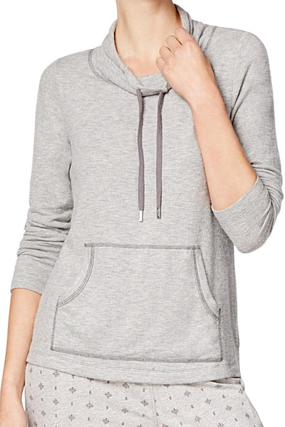 Nautica Heather-Grey Cowl-Neck Knit Lounge Top