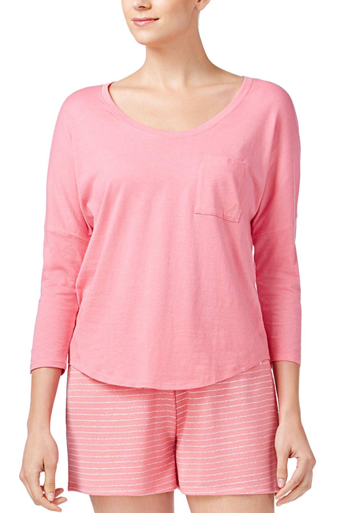 Nautica Pink Dolman Pocket Lounge Top