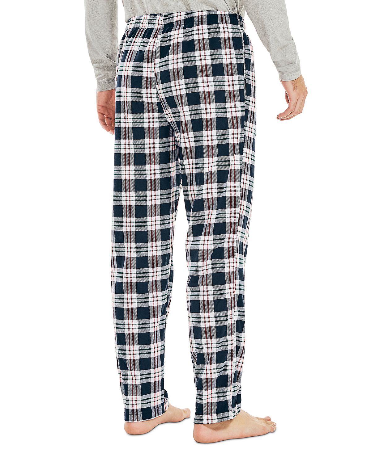 Nautica Sustainably Crafted Cozy Fleece Pants Navy Plaid