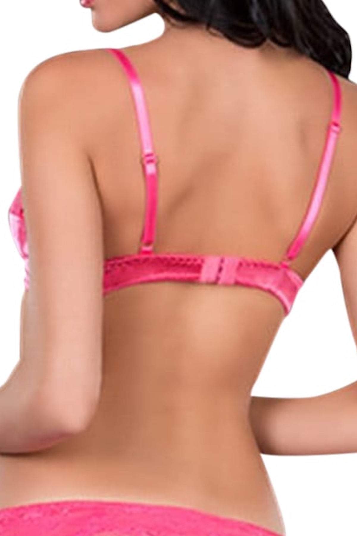 Oh La La Cheri Tres Sexy Pink Satin/Lace Demi Bra