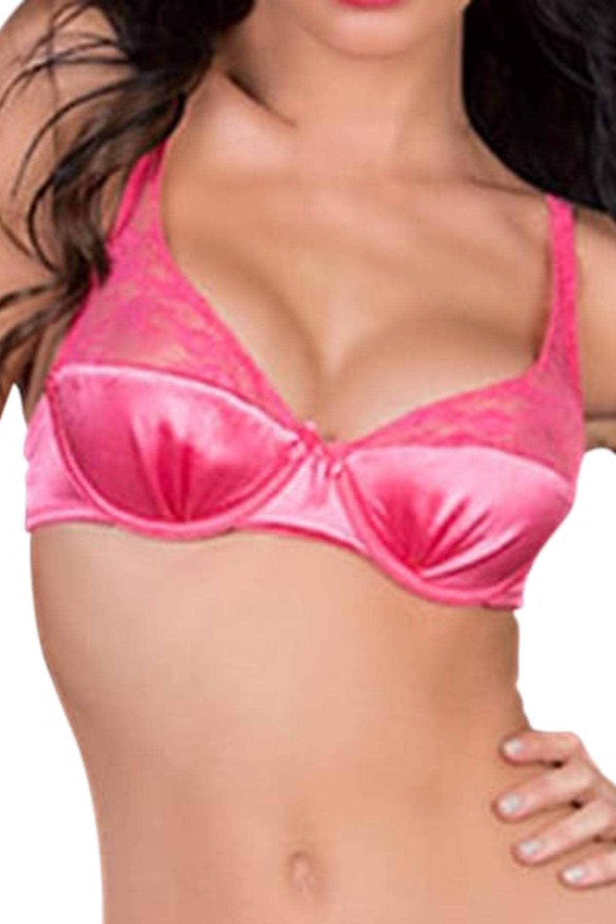 Oh La La Cheri Tres Sexy Pink Satin/Lace Demi Bra