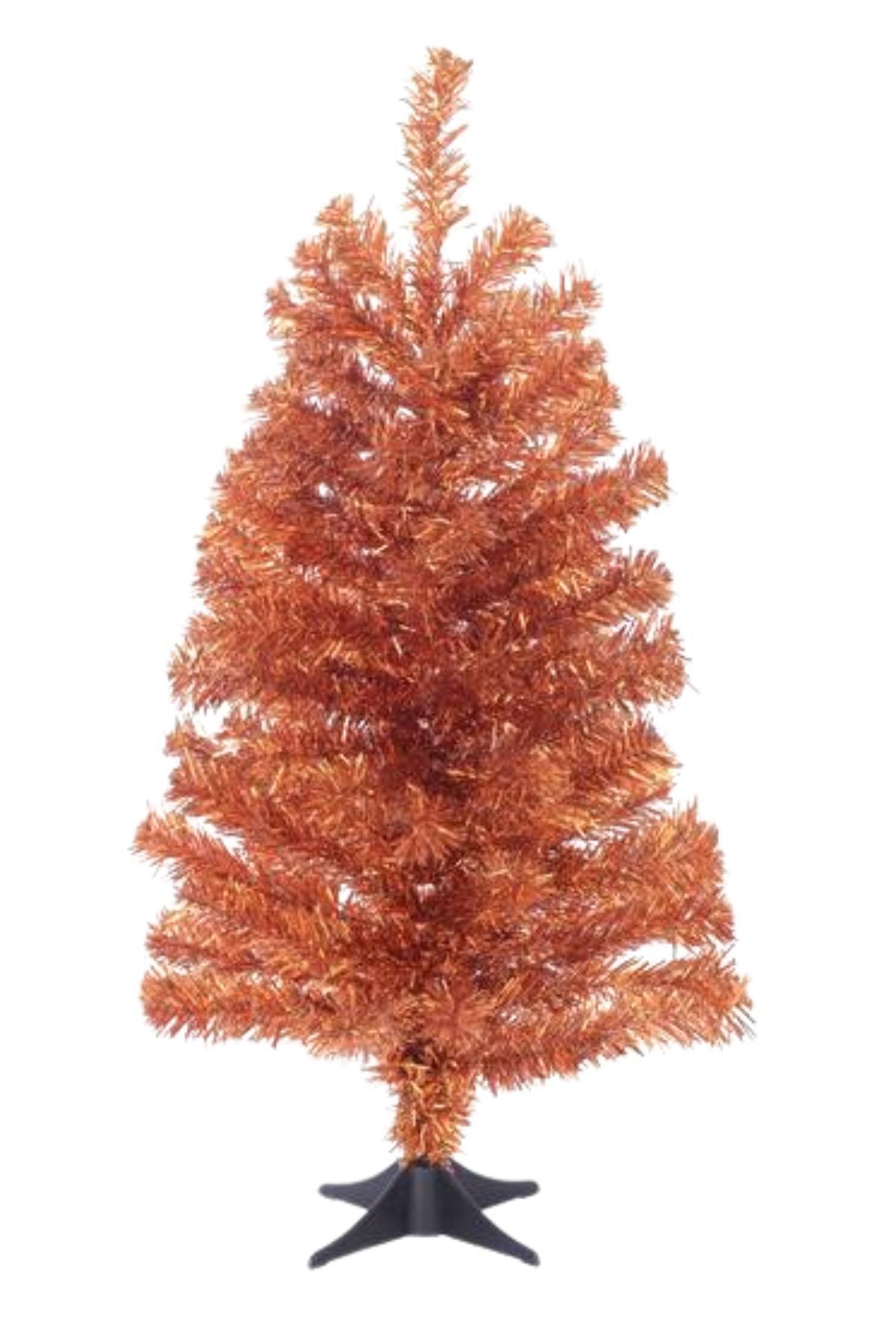 Orange Tinsel Tree