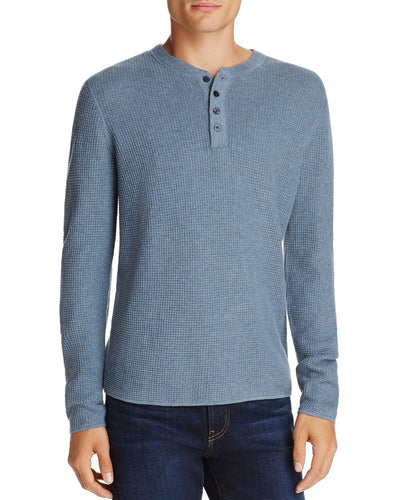 Original Penguin Long Sleeve Waffle Henley China Blue