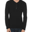 Original Penguin Long Sleeve Waffle Henley True Black