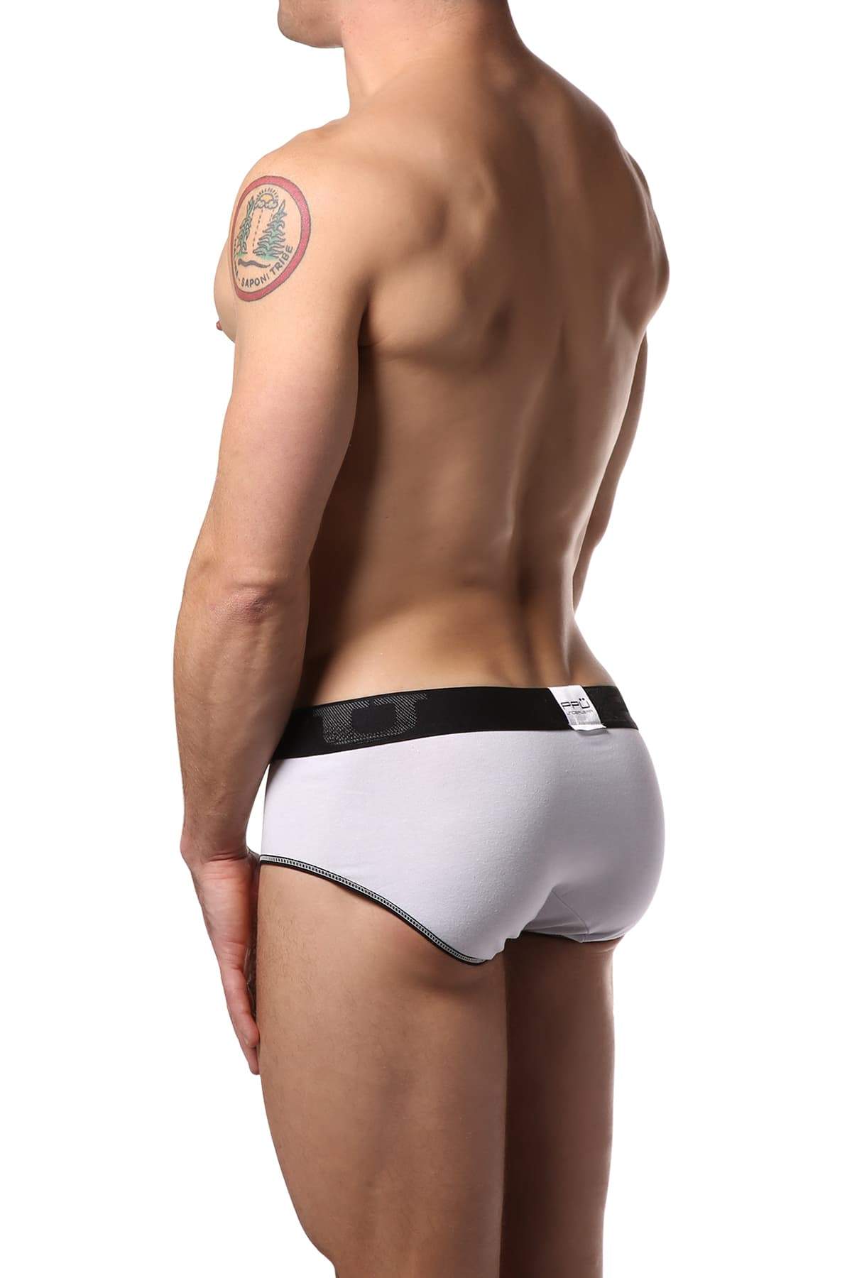 PPÜ White Contrast-Trim Brief