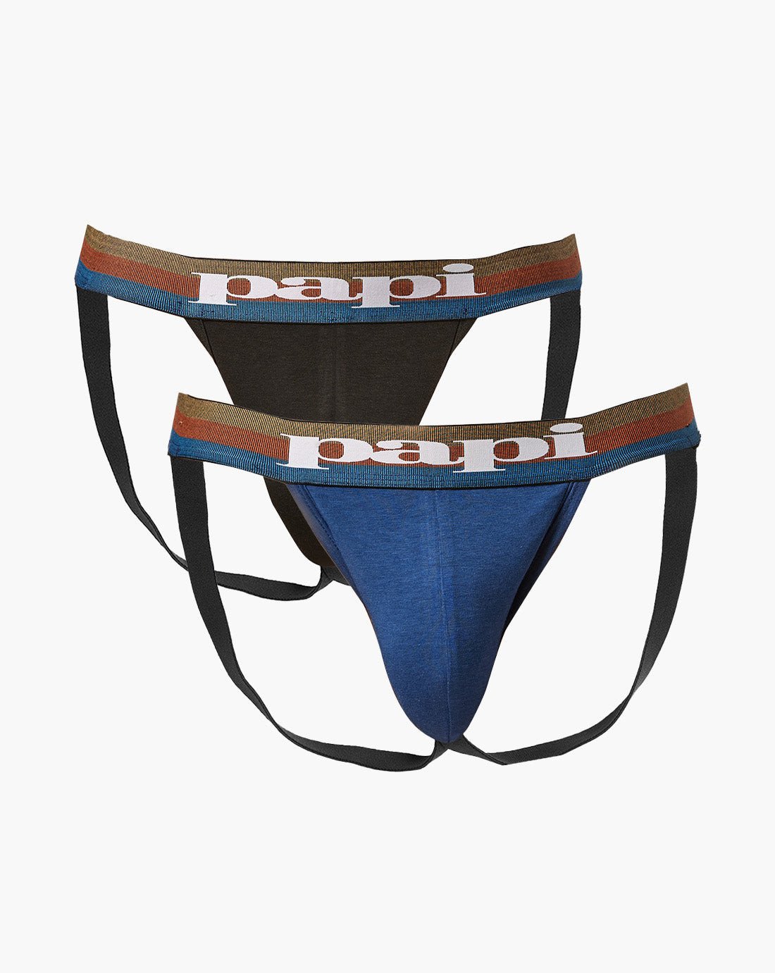 Papi Sodalite and Black 2-Pack Cotton Jockstraps