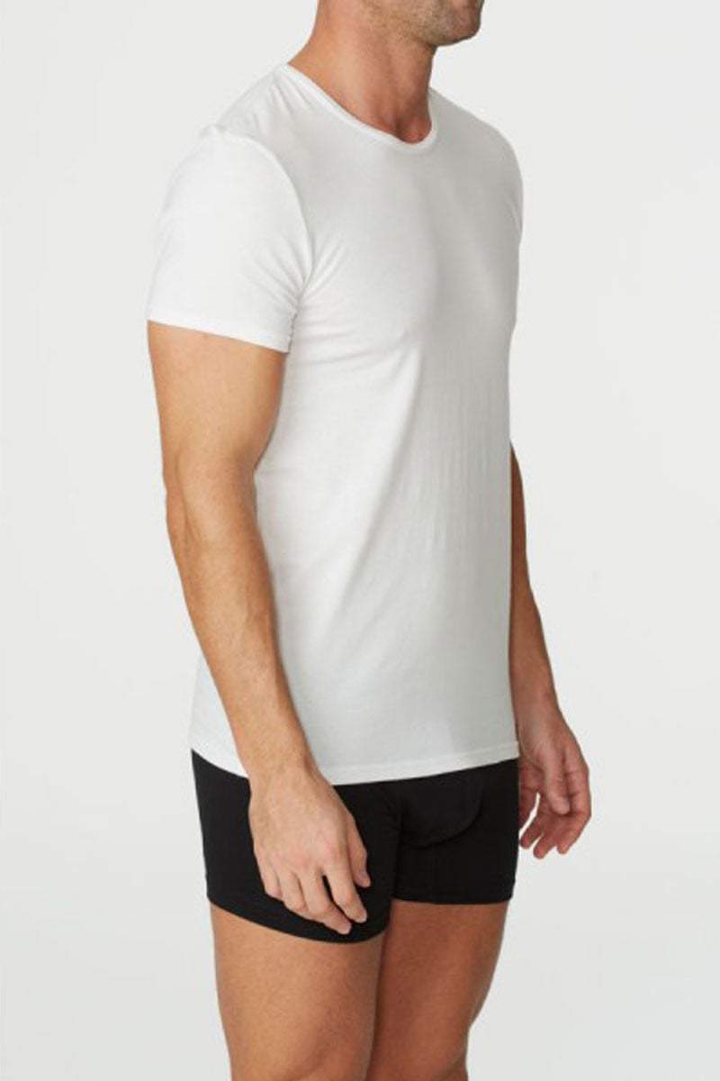 Parker & Max White Micro Luxe Crew-Neck T-Shirt